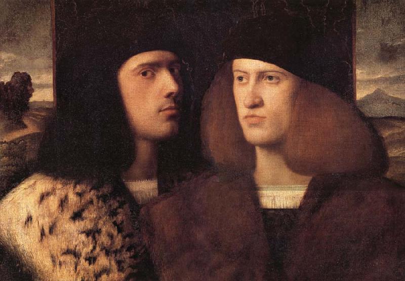 Giovanni Cariani Portrait de deux jeunes gentilhommes venitiens Sweden oil painting art